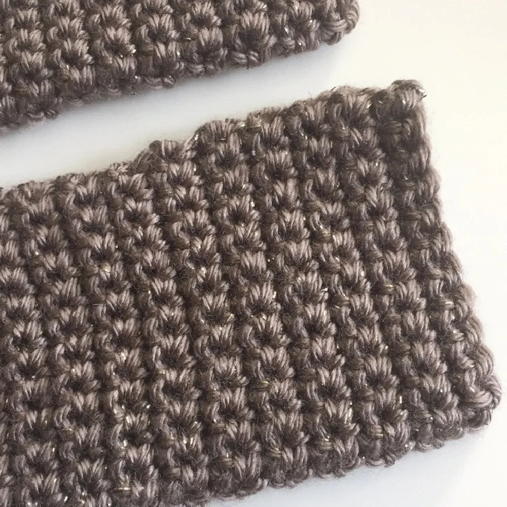 Handmade Fingerless Gloves Chocolate Glitter Extra Soft Text Crochet Gift